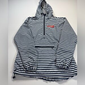 Charles River Apparel Navy and White Striped Raincoat
